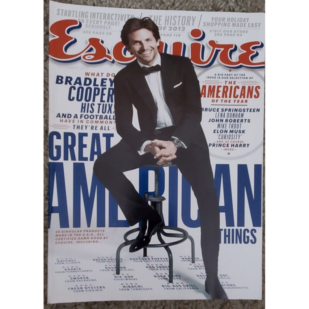 Esquire Magazine Bradley Cooper Elon Musk Trayvon Martin Bruce Springsteen‎ 2012